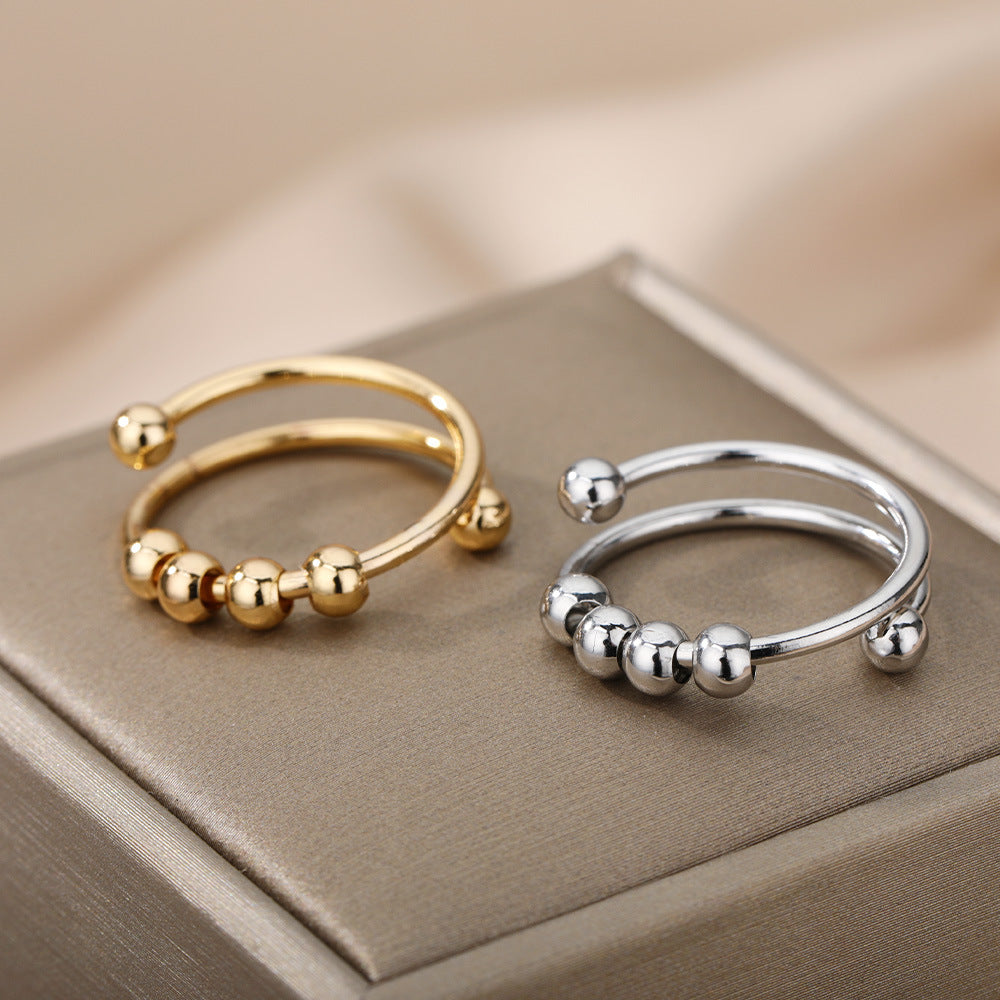 Fidget Beads Ring – Spinning Anxiety Relief Ring